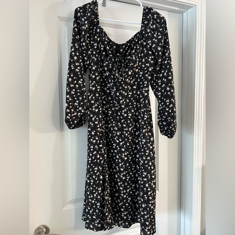 Floral Black Dress
